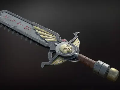 Chain Sword Low-poly 3D model purchase