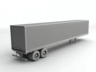 Box Trailer For Semi Truck UPS Low-poly 3D model