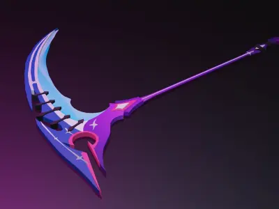 Anime Scythe Version 1 Low-poly 3D model