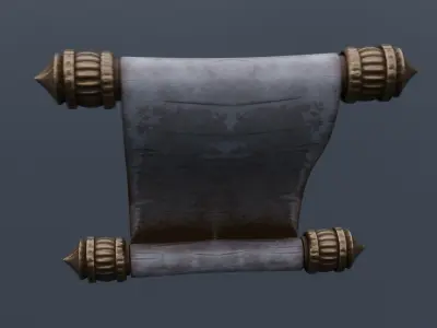 Old Paper Scroll Low-poly 3D model