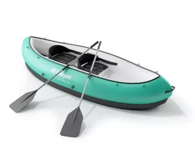 Teal Inflatable Canoe 3D model