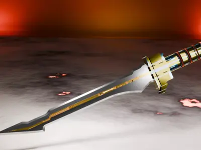 Emberfang Blade  Futuristic Sci-Fi Sword  3D model
