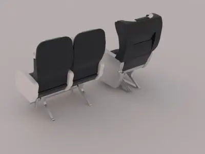 Airbus A319 Aircraft Seats 3D model