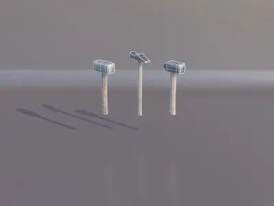 Low Poly Ironsmithing equipment Collection model Low-poly 3D model