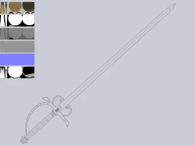 Fantasy rapier Low-poly 3D model