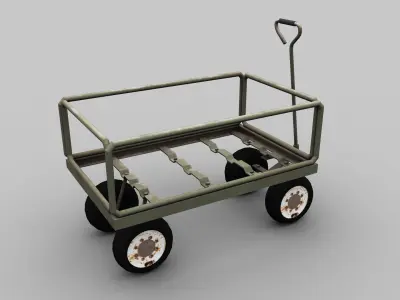 Trolley Cart Lowpoly Low-poly 3D model