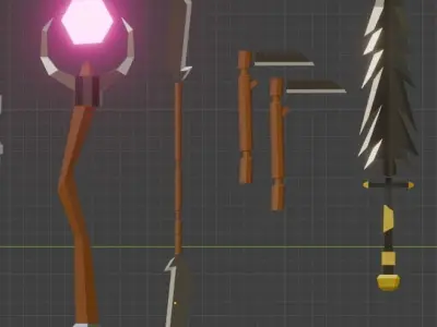Low Poly Weapon Little Pack For Mobile Game Low-poly 3D model