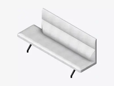 Seat - Bench - Worksmart - Backrest High Open End Low-poly 3D model