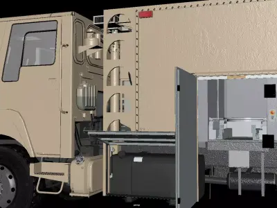 Radiological Solid Waste Treatment Truck 6x6 1to1 3D Model 3D model