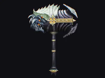 Hammer Mace Maul Bludgeon Mallet Breaker Sledgehammer Melee Low-poly 3D model buy