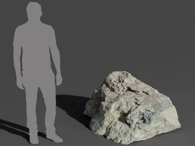  Cool Toned Peaked Jagged Large Rock Boulder Model 