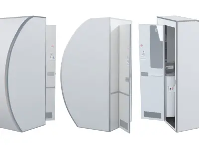Airplane Toilet Lavatory Interior 3D model