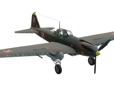Ilyushin IL-2 Sturmovik Low-poly 3D model