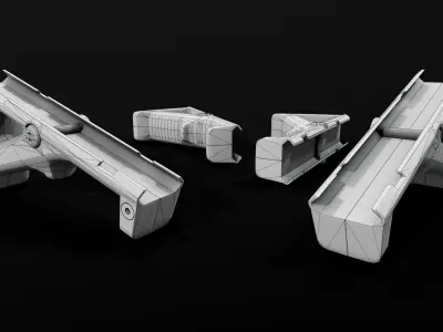 Magpul AFG-2 Angled Fore Grip Low-poly 3D model