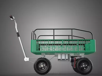ELECTRIC PLASTIC CRATE BED RAILS FENCE CAGE TROLLEY CART TRUCK 4 3D model