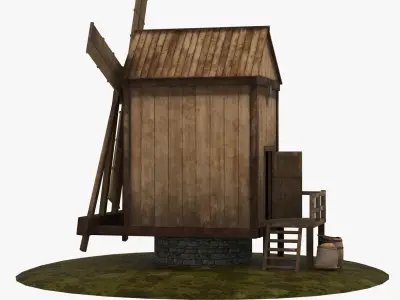 Old Wooden Windmill 3D model purchase