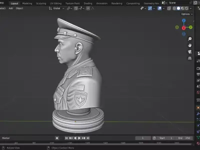 Ukraine General Oleksandr Syrskyi chess piece 3D print model