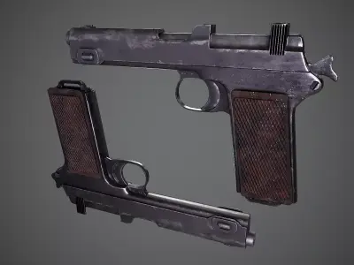 Steyr M1912  M1911  Steyr Hahn Low-poly 3D model