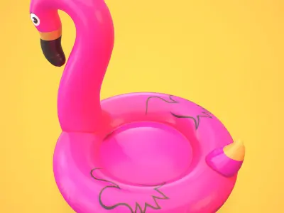 Flamingo Rubber Low-poly 3D model