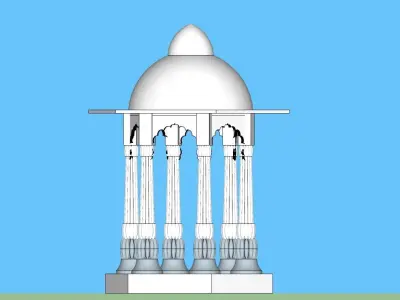 indian chatri  Low-poly 3D model