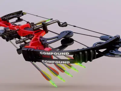 Compound Bow Low-poly 3D model purchase