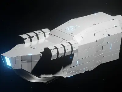 Interceptor I Spaceship Low-poly 3D model