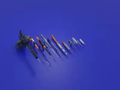 3D Game Low Poly Guns Pack Low-poly 3D model