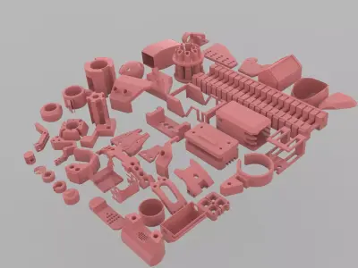 Gundam part kitbash robotic Low-poly 3D model