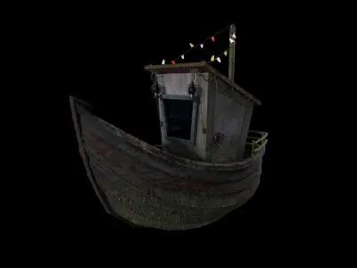 Boat Free 3D Model - Free Game Ready Low Poly 3D Model Low-poly 3D model