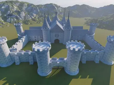 Medieval Castle 3D model 11