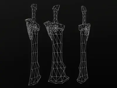 Low Poly Fantasy Sword 3 Low-poly 3D model