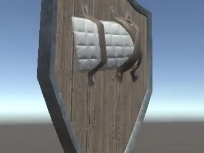 HeaterShield shield with lion Low-poly 3D model