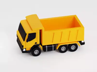 Cartoon Dump Truck Low-poly 3D model