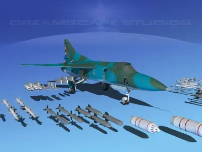 Mig-23 Fighter V27 Cuba 3D model
