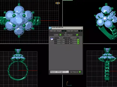 RING ring jewelry women 3d 3dm daimond 3D print model