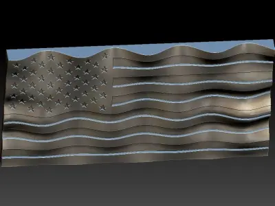 USA United States Flag Eagle 3D STL Model for CNC Router 3D model