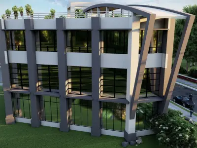 Public Building 02 Low-poly 3D model