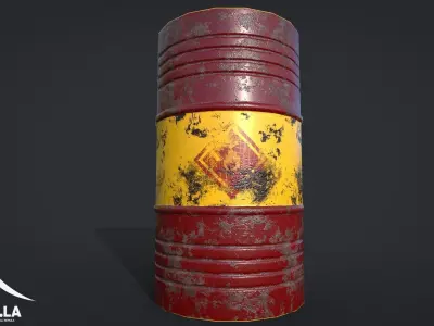 Oil Vat Low-poly 3D model