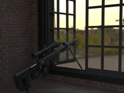 sniper rifle Free 3D model get