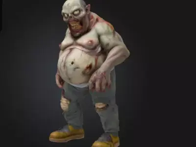 Undead Zombie 3D Model Realistic Horror Figure Free 3D print model buy