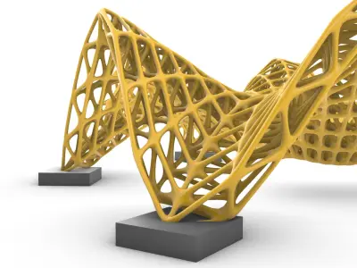 Landscape Sci-Fi Space Truss Structure 01 3D model