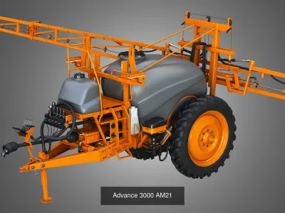 Spray Sprayer Machines - 4 Vehicles 3D Model Pack