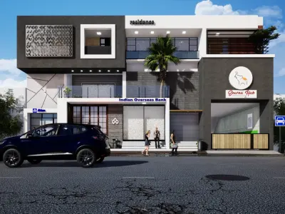 Commercial building 3D model purchase