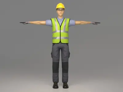 Working Men - Kim Low-poly 3D model