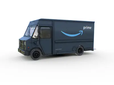 Amazon Prime Delivery Truck Low-poly 3D model