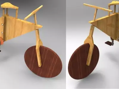 Wooden bike Free 3D model purchase