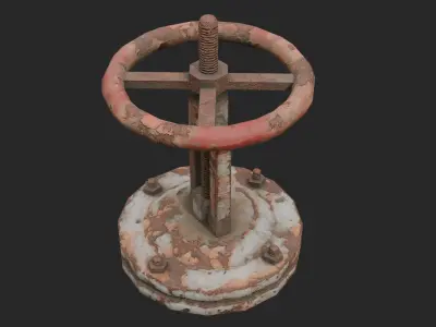 Rusty valve Low-poly 3D model