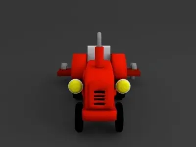 Tractor toy Low-poly 3D model