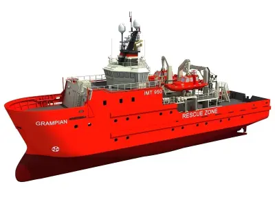 Grampian Defiance Emergency Response Rescue Vessel 3D model