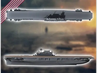 USS Yorktown CV CVA CVS-10 US aircraft carrier Essex class - USA 3D print model